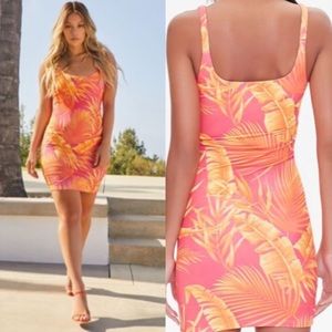 F21 Tropical Leaf Mini Dress
